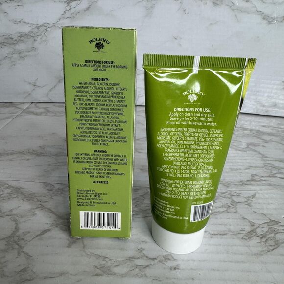 Bolero Beverly Fresh Avocado Clay Mask Jelly Eye Cream Set 2pc 2.97oz Skincare - Picture 4 of 6
